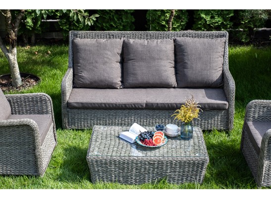 "Гляссе" лаунж-зона из искусственного ротанга (гиацинт), цвет серый в Набережных Челнах