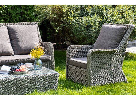 "Гляссе" лаунж-зона из искусственного ротанга (гиацинт), цвет серый в Набережных Челнах