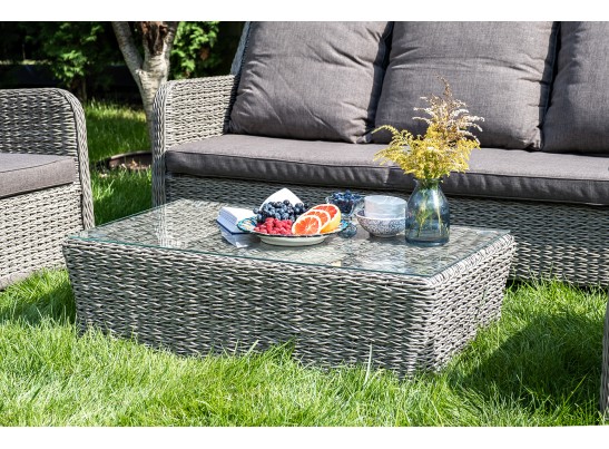 "Гляссе" лаунж-зона из искусственного ротанга (гиацинт), цвет серый в Набережных Челнах