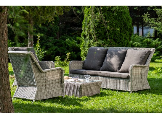 "Гляссе" лаунж-зона из искусственного ротанга, цвет бежевый в Набережных Челнах