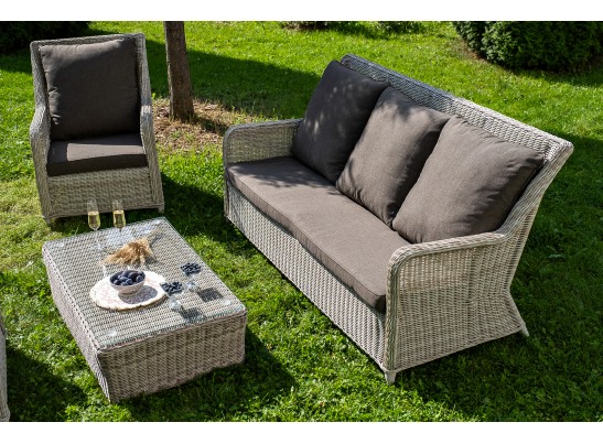 "Гляссе" лаунж-зона из искусственного ротанга, цвет бежевый в Набережных Челнах