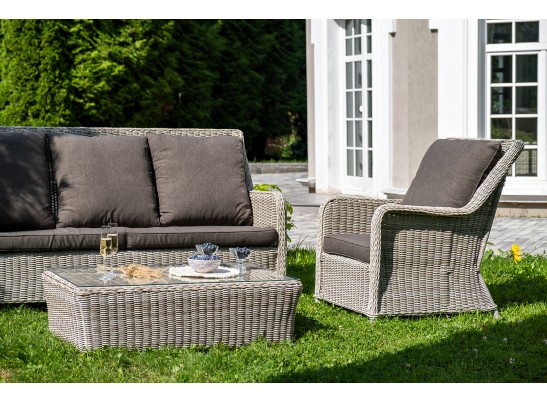 "Гляссе" лаунж-зона из искусственного ротанга, цвет бежевый в Набережных Челнах