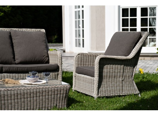 "Гляссе" лаунж-зона из искусственного ротанга, цвет бежевый в Набережных Челнах