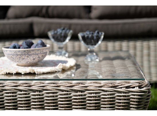 "Гляссе" лаунж-зона из искусственного ротанга, цвет бежевый в Набережных Челнах