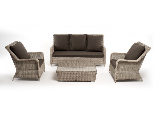 "Гляссе" лаунж-зона из искусственного ротанга, цвет бежевый в Набережных Челнах