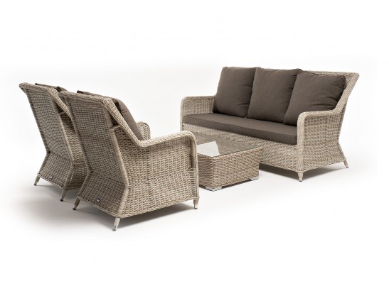 "Гляссе" лаунж-зона из искусственного ротанга, цвет бежевый в Набережных Челнах