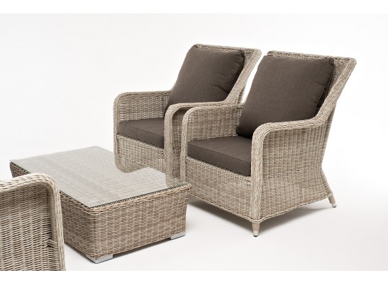 "Гляссе" лаунж-зона из искусственного ротанга, цвет бежевый в Набережных Челнах