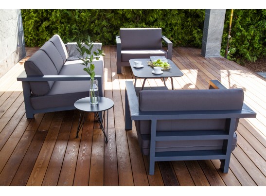 "Гранада" модульный диван угловой, цвет серый, цвет подушек бежевый в Набережных Челнах