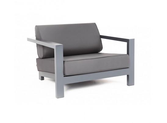 "Гранада" кресло алюминиевое, цвет темно-серый (RAL7024) муар, ткань темно-серая 027 в Набережных Челнах