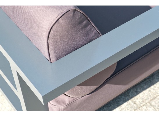 "Гранада" кресло алюминиевое, цвет темно-серый (RAL7024) муар, ткань темно-серая 027 в Набережных Челнах