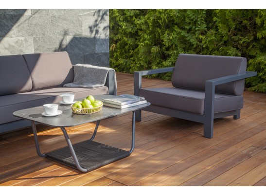 "Гранада" журнальный стол 100х65см из HPL, цвет "серый гранит" в Набережных Челнах