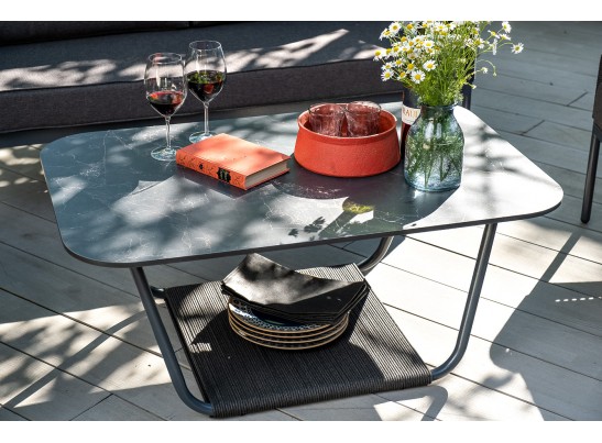 "Гранада" журнальный стол 90х50см из HPL, цвет "черный мрамор" в Набережных Челнах