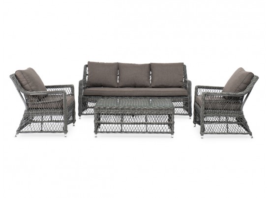 "Гранд Латте" лаунж-зона из искусственного ротанга, цвет графит в Набережных Челнах