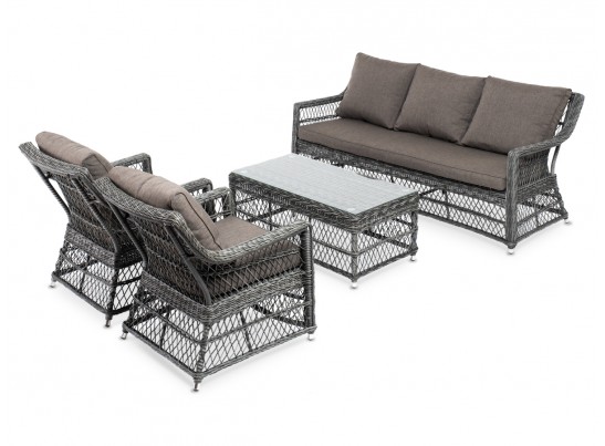 "Гранд Латте" лаунж-зона из искусственного ротанга, цвет графит в Набережных Челнах