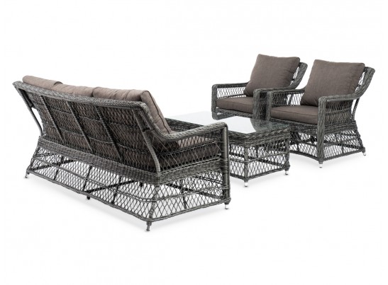 "Гранд Латте" лаунж-зона из искусственного ротанга, цвет графит в Набережных Челнах