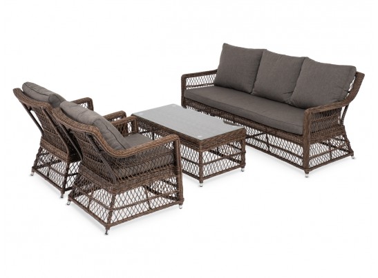 "Гранд Латте" лаунж-зона из искусственного ротанга, цвет коричневый в Набережных Челнах