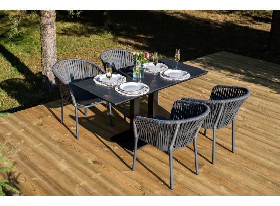 "Каффе Дабл" обеденная группа на 4 персоны, цвет "серый гранит" в Набережных Челнах