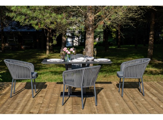 "Каффе Дабл" обеденная группа на 4 персоны, цвет "серый гранит" в Набережных Челнах