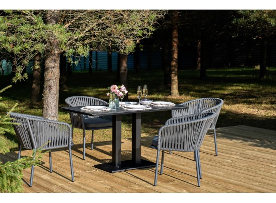 "Каффе Дабл" обеденная группа на 4 персоны, цвет "серый гранит" в Набережных Челнах