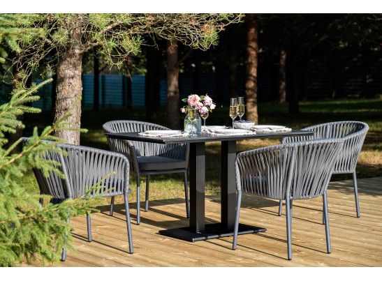 "Каффе Дабл" обеденная группа на 4 персоны, цвет "серый гранит" в Набережных Челнах