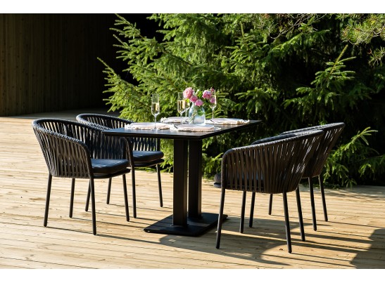 "Каффе Дабл" обеденная группа на 4 персоны, цвет "серый гранит" в Набережных Челнах