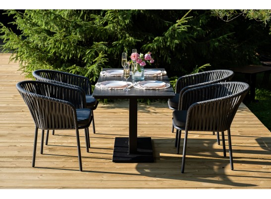 "Каффе Дабл" обеденная группа на 4 персоны, цвет "серый гранит" в Набережных Челнах