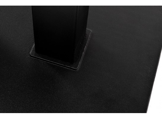 "Каффе" обеденный стол из HPL 140х70см, цвет "серый гранит", подстолье двойное черное чугун в Набережных Челнах