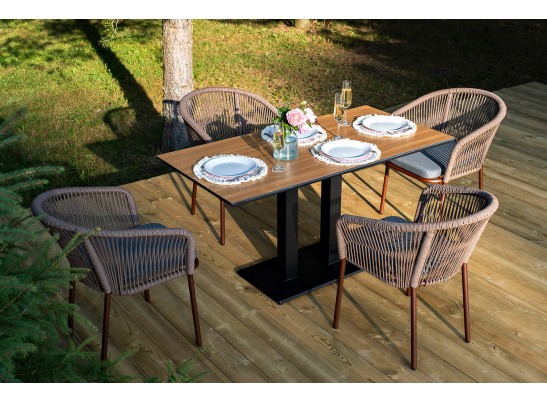 "Каффе Дабл" обеденная группа на 4 персоны, цвет "дуб" в Набережных Челнах