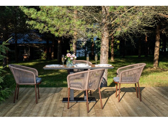 "Каффе Дабл" обеденная группа на 4 персоны, цвет "дуб" в Набережных Челнах