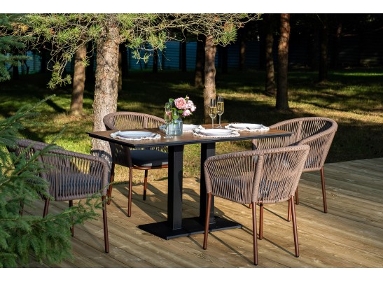 "Каффе Дабл" обеденная группа на 4 персоны, цвет "дуб" в Набережных Челнах