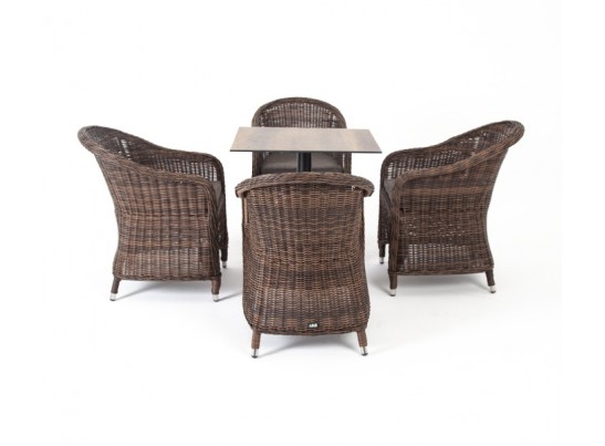 "Каффе" обеденная группа на 4 персоны, стулья коричневые в Набережных Челнах