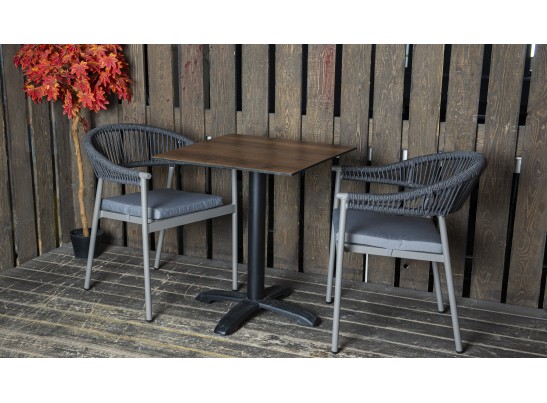 "Каффе" интерьерный стол из HPL квадратный 64х64см, цвет "дуб" в Набережных Челнах