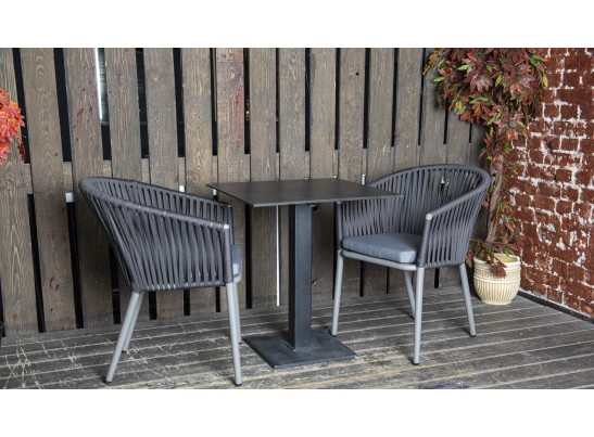 "Каффе" интерьерный стол из HPL квадратный 64х64см, цвет "серый гранит" в Набережных Челнах