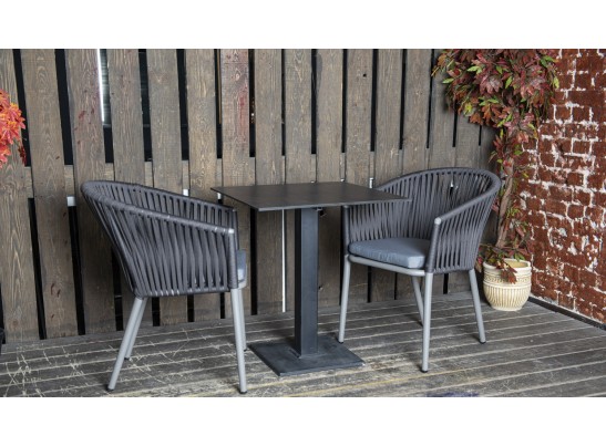 "Каффе" интерьерный стол из HPL квадратный 80х80см, цвет "серый гранит" в Набережных Челнах