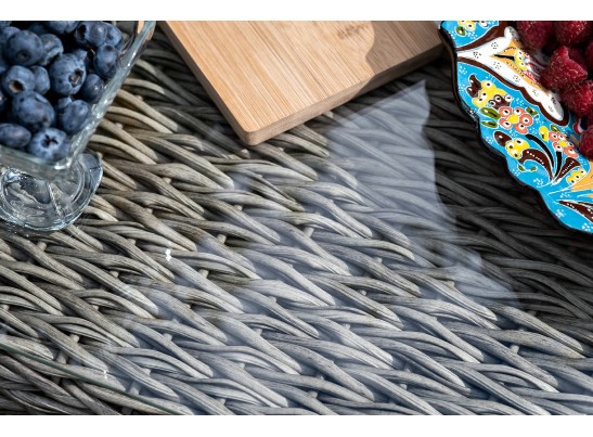 "Кальяри" кофейный столик из искусственного ротанга (гиацинт), цвет серый в Набережных Челнах