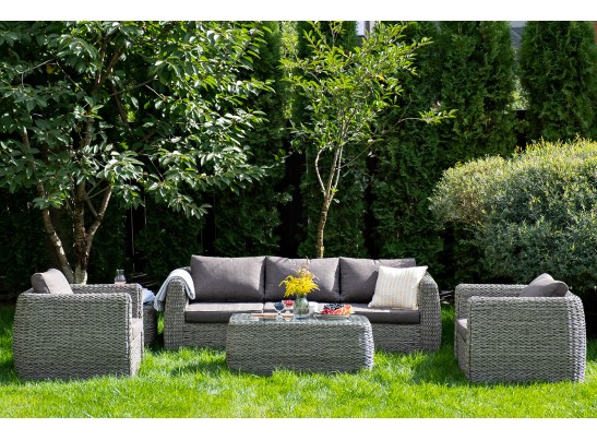 "Кальяри" журнальный столик из искусственного ротанга (гиацинт), цвет серый в Набережных Челнах