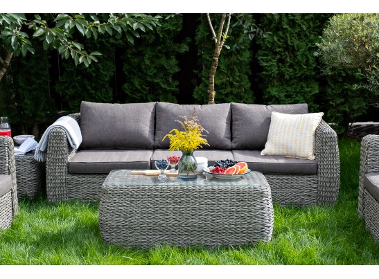 "Кальяри" журнальный столик из искусственного ротанга (гиацинт), цвет серый в Набережных Челнах