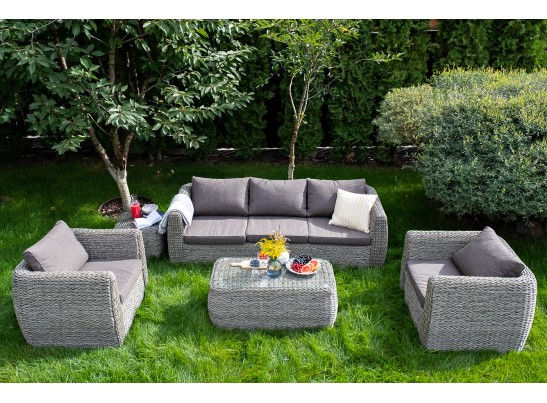 "Кальяри" журнальный столик из искусственного ротанга (гиацинт), цвет серый в Набережных Челнах