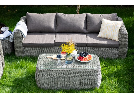 "Кальяри" журнальный столик из искусственного ротанга (гиацинт), цвет серый в Набережных Челнах