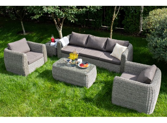 "Кальяри" журнальный столик из искусственного ротанга (гиацинт), цвет серый в Набережных Челнах