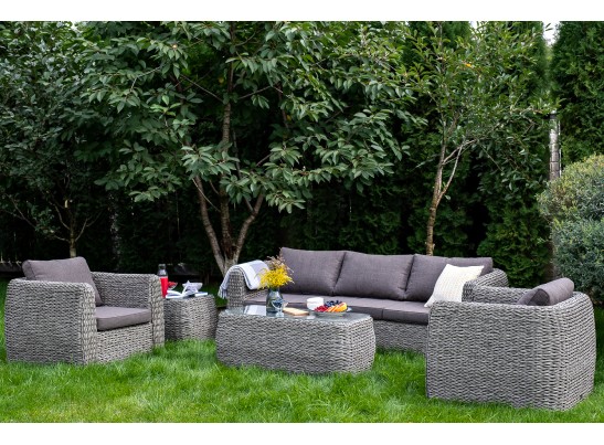 "Кальяри" журнальный столик из искусственного ротанга (гиацинт), цвет серый в Набережных Челнах