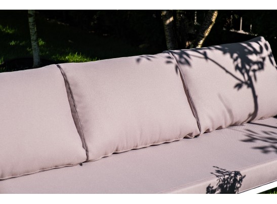 "Канны" диван 2-местный плетеный из роупа, каркас алюминий белый, роуп светло-серый кругл, ткань серая в Набережных Челнах "Канны" диван 2-местный плетеный из роупа, каркас алюминий белый, роуп светло-серый кругл, ткань серая в Набережных Челнах