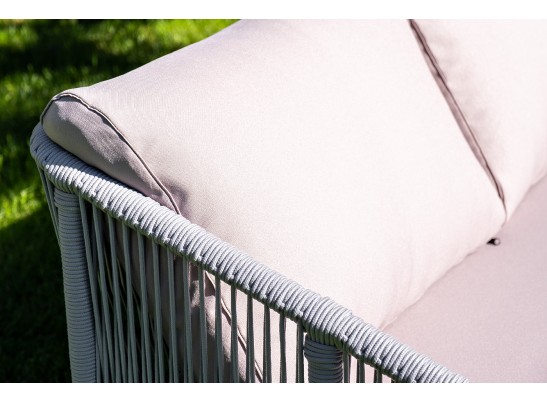 "Канны" диван 2-местный плетеный из роупа, каркас алюминий белый, роуп светло-серый кругл, ткань серая в Набережных Челнах "Канны" диван 2-местный плетеный из роупа, каркас алюминий белый, роуп светло-серый кругл, ткань серая в Набережных Челнах