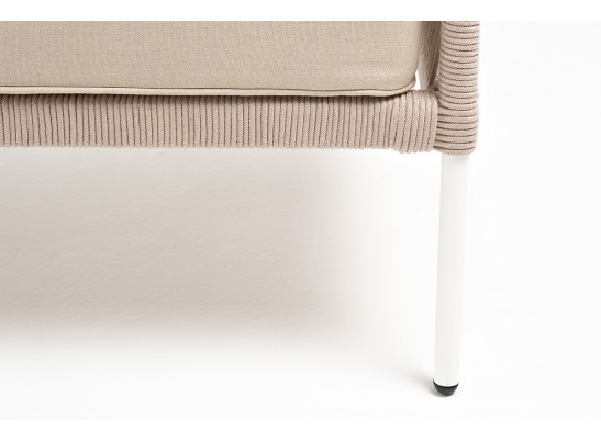 "Канны" диван 2-местный плетеный из роупа, каркас алюминий белый, роуп бежевый, ткань бежевая в Набережных Челнах "Канны" диван 2-местный плетеный из роупа, каркас алюминий белый, роуп бежевый, ткань бежевая в Набережных Челнах