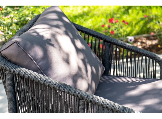 "Канны" лаунж-зона 4-местная плетеная из роупа (веревки), цвет темно-серый в Набережных Челнах