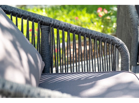 "Канны" лаунж-зона 4-местная плетеная из роупа (веревки), цвет темно-серый в Набережных Челнах