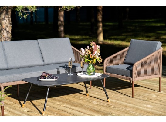 "Канны" лаунж-зона 5-местная плетеная из роупа (веревки), роуп коричневый в Набережных Челнах