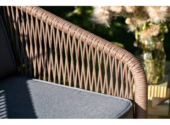"Канны" лаунж-зона 5-местная плетеная из роупа (веревки), роуп коричневый в Набережных Челнах