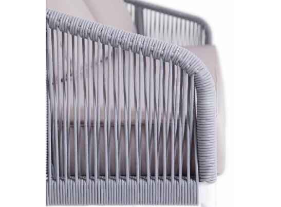 "Канны" лаунж-зона 5-местная плетеная из роупа (веревки), цвет светло-серый в Набережных Челнах