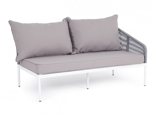 "Канны" модуль диванный левый плетеный из роупа (веревки) темно-серый в Набережных Челнах